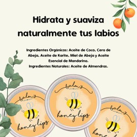 Balm's Honey Lips Kit 4 10g - Balsamo Labios Hidratante Natural Nutre y revitaliza los labios resecos - Mandarina