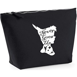 Hippowarehouse Never Grow Up Pan Silhouette printed make up cosmetic wash bag 18x19x9cm