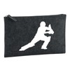Huuraa Kulturbeutel Cricket Silhouette Geschenk 1 Liter Charcoal Filz Cricket