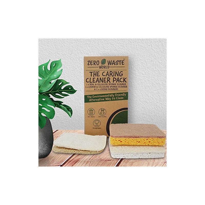ZERO WASTE WORLD Eco Sponge-eco Friendly Washing up sponges, Natural