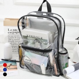 PVC Waterproof Beach Bag Transparent Backpack for Baseball Games Bag Red