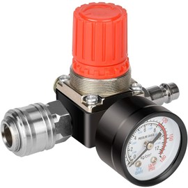 Nutmanel 1/4 Inch Pressure Regulator Air Compressor Switch EU Standard 4 Holes Pressure Regulator Pressure Regulator Compressed Air with Pressure Gauge