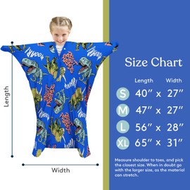 Sensory Sock Full Body Sock Provides Deep Pressure Input Sensory Toys for Autistic Children, Small (40''LX27''W), Blue Dinosaur