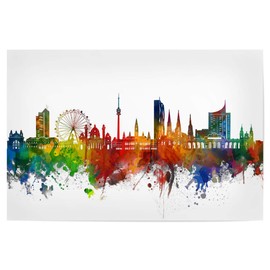 artboxONE Poster 30 x 20 cm Cities Vienna Skyline Watercolour - Picture Vienna Austria Cities
