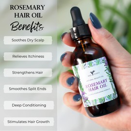 Baja Basics Rosemary Oil for Hair Growth by Baja Basics, Moisturizing Hair Oil for Split Ends and Dry Scalp, Hair Strengthening, All Hair Types 2 oz