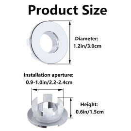 Hayaww 2 Pieces Sink Brass Overflow Cover, Sink Overflow Cover, Sink Overflow Cover, Sink Overflow Covers, 22-24 mm, for Washbasin, Bathroom, Sink, Bathtub (2)