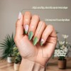 Uñas francesas con punta verde almendra, 24 piezas, 12 tamaños,