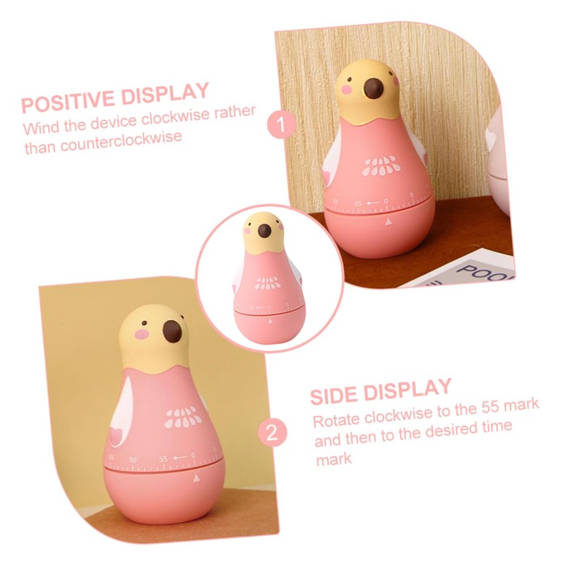 iplusmile Mechanical Timer Cartoon Parrot Shape Practical Cooking Reminder for