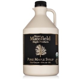 Mansfield Maple Certified Organic Pure Vermont Maple Syrup in Plastic Jug Grade A Dark Robust, Half Gallon