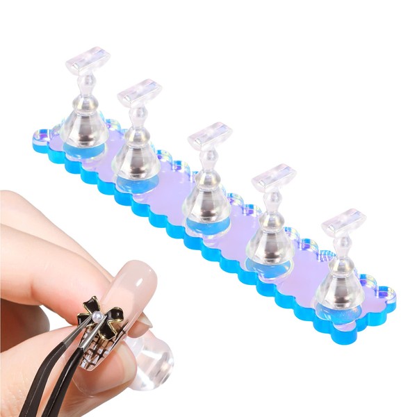 Annhua Nail Stand, Magnetic Nail Tip Stand, Set of 5,