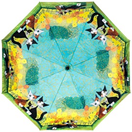 VON LILIENFELD® Folding Pocket Umbrella Rosina Wachtmeister: All Together Auto Open Automatic Women Cat Art