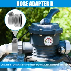 Type B Hose Adapters for Intex Pool 2pcs 1.25 Inch to 1.5 Inch Swimming Pool Hose Conversion Connector Replacement Accessories Supply Universal Fit for Filter Pumps Saltwater System