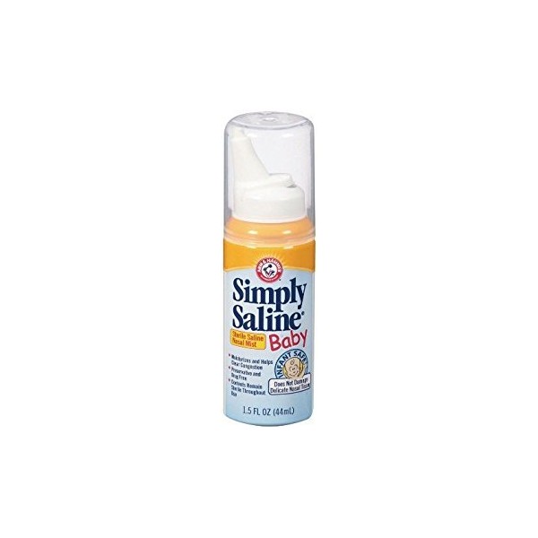 Simply Saline Sterile Saline Nasal Mist, Baby 1.5 fl oz (44 ml) (Pack of 2)