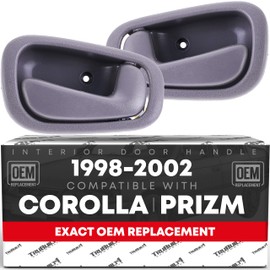 TRUBUILT1 AUTOMOTIVE - Juego de manijas de puerta interior, delantera/trasera izquierda y derecha, compatible con Toyota Corolla 1998-2002, gris claro (carbón), plástico, OEM 69206-02050-gris,