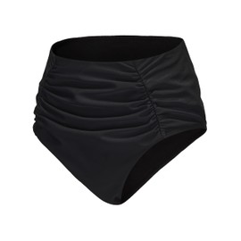 ZOHAMUNG Bestselling Trimmer Curvy Women Pole Dancing Cheeky High Waist Bikini Lift Fold Shorts Bathing Suit Bottom Black