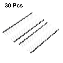sourcing map 30pcs 2.54mm Pitch 40-Pin 19mm Length Single Row Straight Plug Pin Strip for Prototype Shield