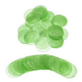 sourcing map 100Pcs Capiz Shells, 5cm/1.97" Round Natural Shells with 2 Holes for Seashell Wind Chimes Curtain Shell Garland DIY Craft Wedding Home Decoration, Light Green