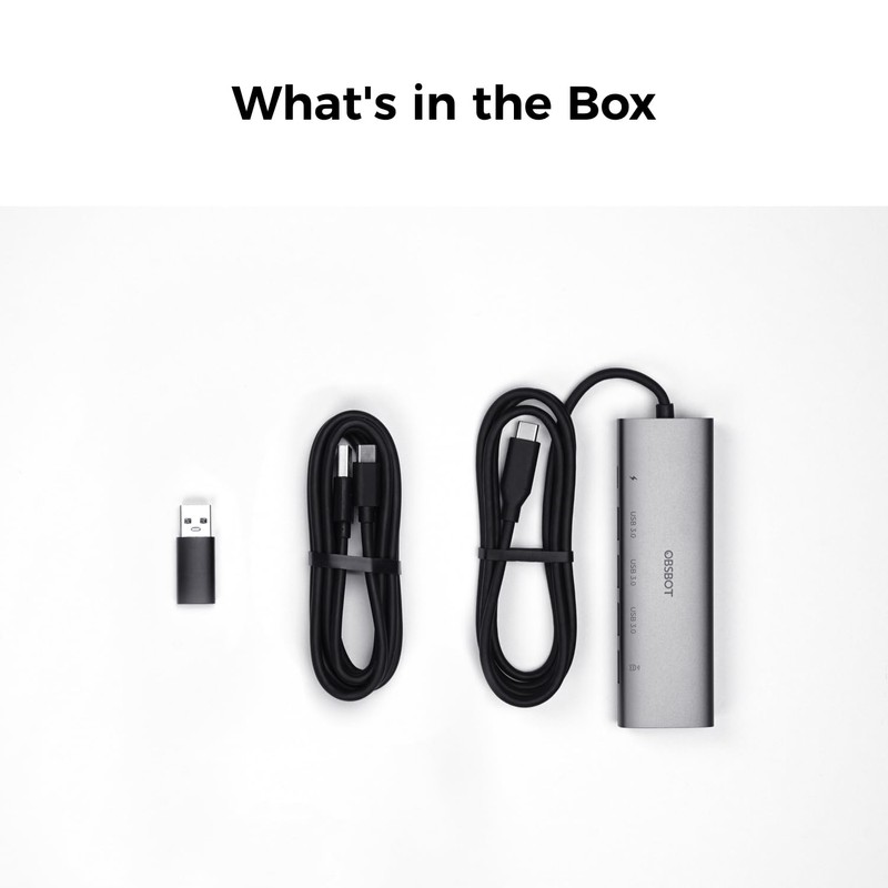 OBSBOT 3-in-1 USB 3.0 Hub, Up to 5Gbps Transfer speeds,