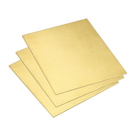 sourcing map 3Pcs Brass Sheet, 4" x 4" Metal Sheets 0.06" Thickness H62 Brass Plates for DIY Crafts, Electrical, Repairs, Industry