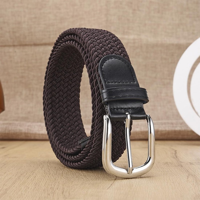 YOYEAH 2 Stück Elastischer Gürtel Herren - Stretchgürtel Flechtgürtel ohne