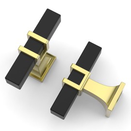 Coinkoly 10 Pack Gold and Black Cabinet Knobs Single Hole Drawer Knobs Kitchen Cupboard Knobs UK0012