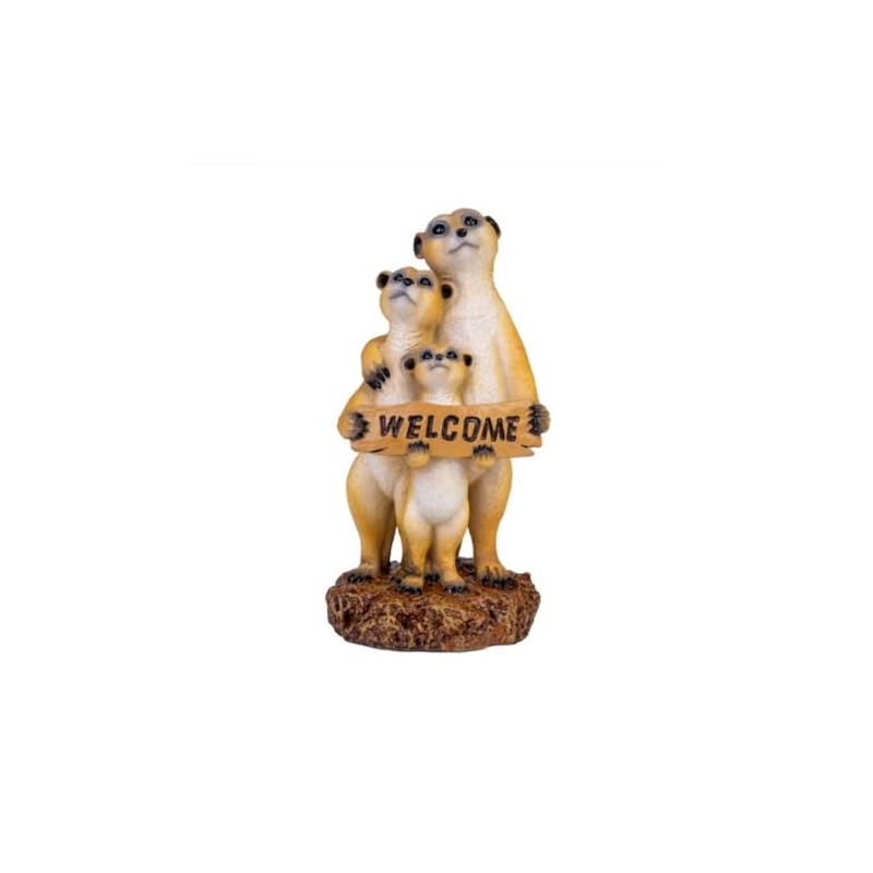 MDI Figurine - Meerkat Family with Welcome Sign XP-ME/FW