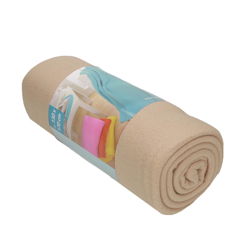 Luxury Fleece Blanket, Colour: sandy, Size: 130 x 170 cm,
