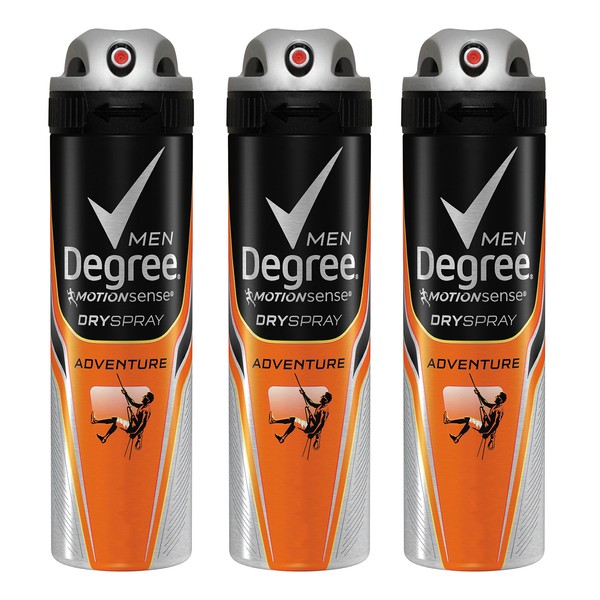 Degree Men Antiperspirant Deodorant Dry Spray, Adventure, 3 Count