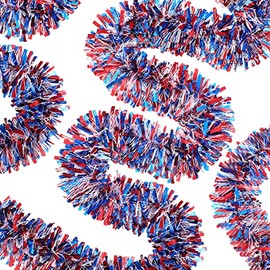 26.2 Feet 4th of July Patriotic Garland Decoration Red White Blue Garland Shiny Garland Hanging Supplies for Independence Day Party Indoor and Outdoor Decorations (Cute Style)