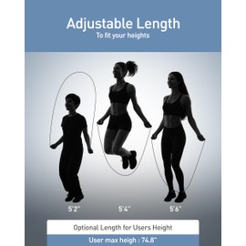 BYZOOM FITNESS Speed Jump Rope, Adjustable Tangle Free Jump Rope with Anti Slip Handles, Fast Bearing Rotation for Cardio and Strength, Home Gym Workout for Men and Women, Black