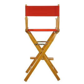 Casual Home 30" Director's Chair Honey Oak Frame-with Red Canvas, Bar Height