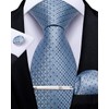 DiBanGu Men's Tie Set Silk Striped Checked Tie with Pocket