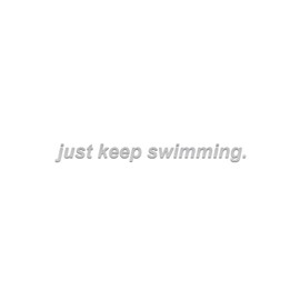 Just Keep Swimming Vinyl Decal Notebook Car Laptop 5.5" x .5" (Silver)
