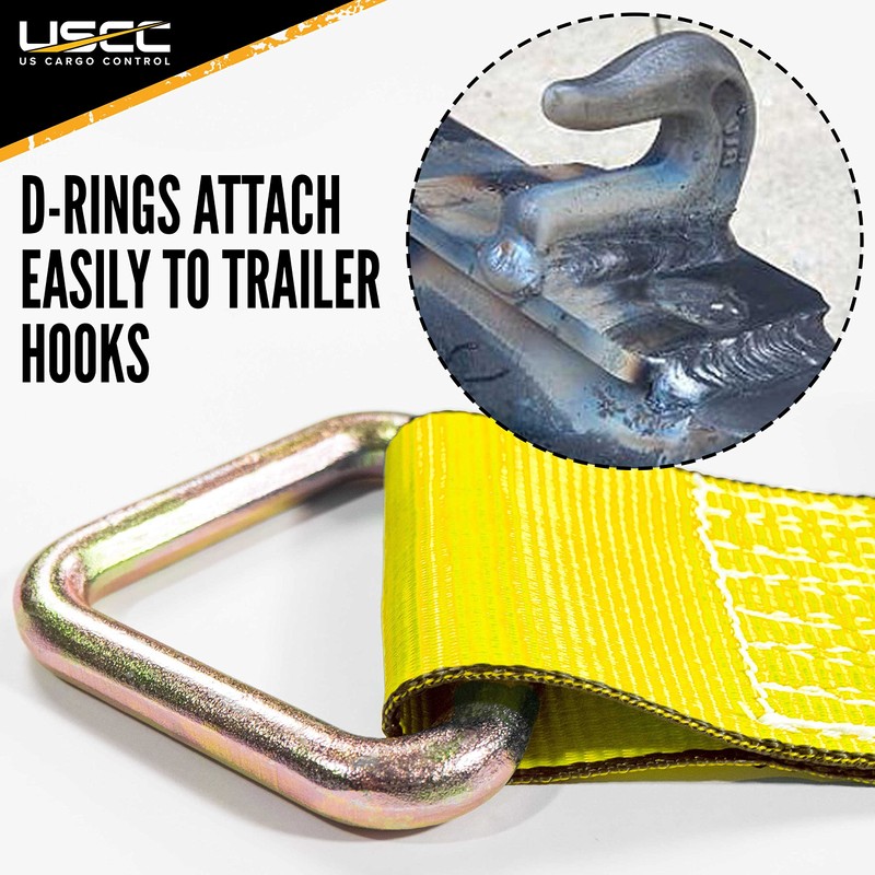 US Cargo Control 4 Inch Winch Strap with D-Ring Fitting,