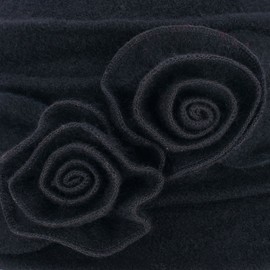 Lawliet Ladies Vintage Elegant Wool Cloche Hat Winter Warm Berets (287_Black)(Size: One Size)