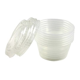 Items 4U! disposable Dressing/Sauce/Jello shot container cups, Clear Plastic, 2 oz, 24 Count