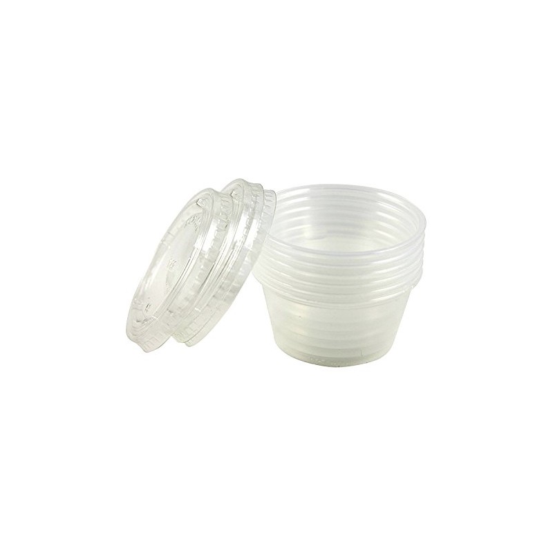 Items 4U! disposable Dressing/Sauce/Jello shot container cups, Clear Plastic, 2