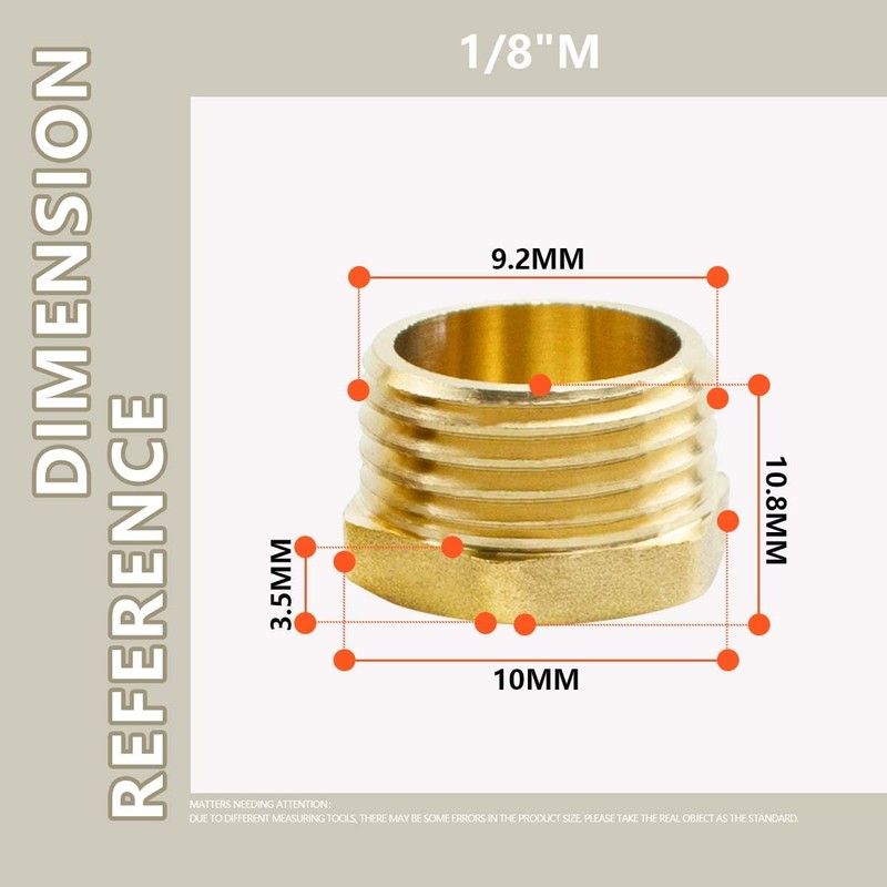 Bwintech 2 Pcs 1/8" Male BSP Thread Brass Male Cap