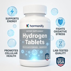 Hydrogen Water Tablets for Drinking Water - Molecular Hydrogen + Magnesium for Cellular Health, Antioxidant Support & Energy - 60 H2 Tabs
