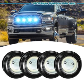 CHUSYYRAY 4pcs LED Blue Grille Lighting Kit Universal For Truck SUV Ford SVT Raptor Style