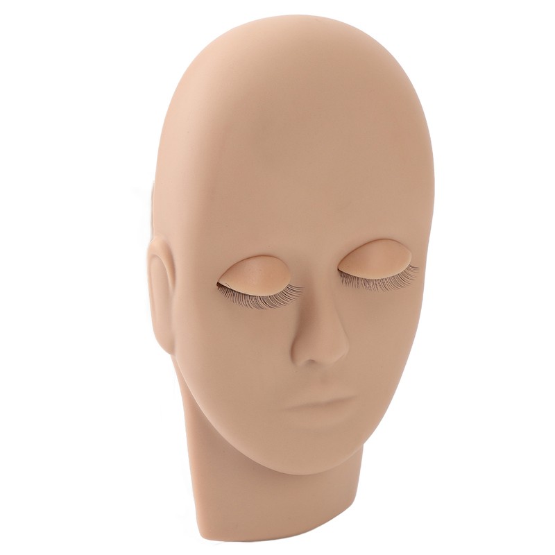 Lash Mannequin Head Reusable Soft Touch Rubber Replaced Eyelids Mannequin