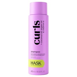 HASK, Curls  Argan Coconut  Vitamin E Oils, Shampoo, Hidrata y Define Rizos, Control Frizz, Limpieza Suave, 473 ML                                    