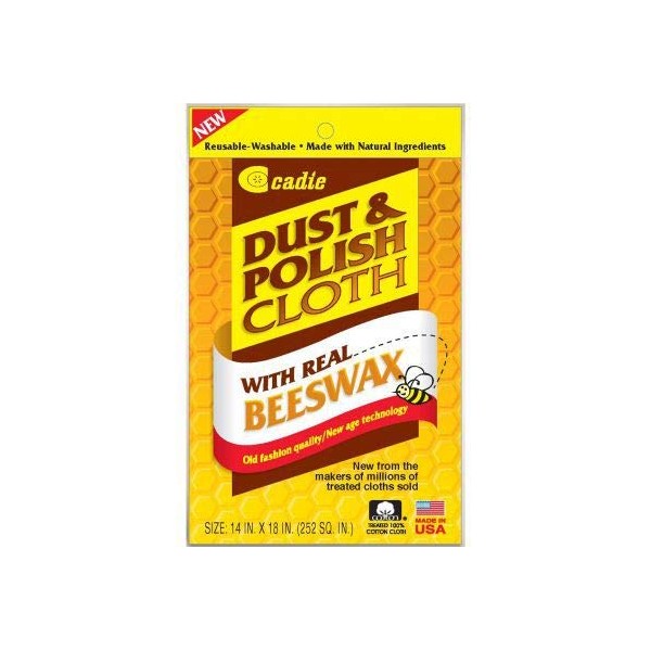 Reusable Dust and Polishing Cloth - Beeswax Furniture Wipes for Cleaning or Wiping Dirt Surfaces at Home and Office - Great Cleaner for Wood, Tiles, Blinds and Ceilings Fan | 6 Pack