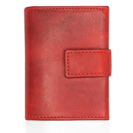 Slim Wallet with Coin Compartment & RFID Protection 24 (12A) Mini Wallet Men & Women - Card Holder Credit Card Holder - Wallet, red, Modern