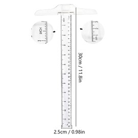 LEEQBCR 12 Inch/30 cm Plastic T-Ruler for Drafting, Transparent, Metric, T-Square