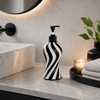 Black and White Zebra Stripe Soap Dispenser, Modern Refillable Hand