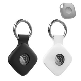2 Pack Case for Tile by Life360 Mate (2024) / Tile Mate 2022 with Keychain,Anti-Scratch Finder Protective Cover for Keys, Bags, Pets Collar Tag Accessories,Shockproof & Dustproof (Black+White)