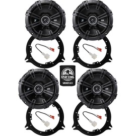 KICKER Speakers 6.5 inch for Nissan Versa 2007-2019 Upgrade Kit - 4 Pack of DS Series with Adapters and Harness, Coaxial 6 1/2 Car Audio Front and Rear Door Speaker DSC6504, 43DSC6504