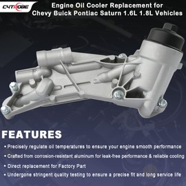 Engine Oil Cooler Filter Housing Assembly Adapter with Gasket, Insert, Cap Compatible with 2008-2019 Chevy Cruze Sonic Malibu Aveo, Buick Cascada, Pontiac G3, Saturn Astra 1.6L 1.8L 25199751 918-432