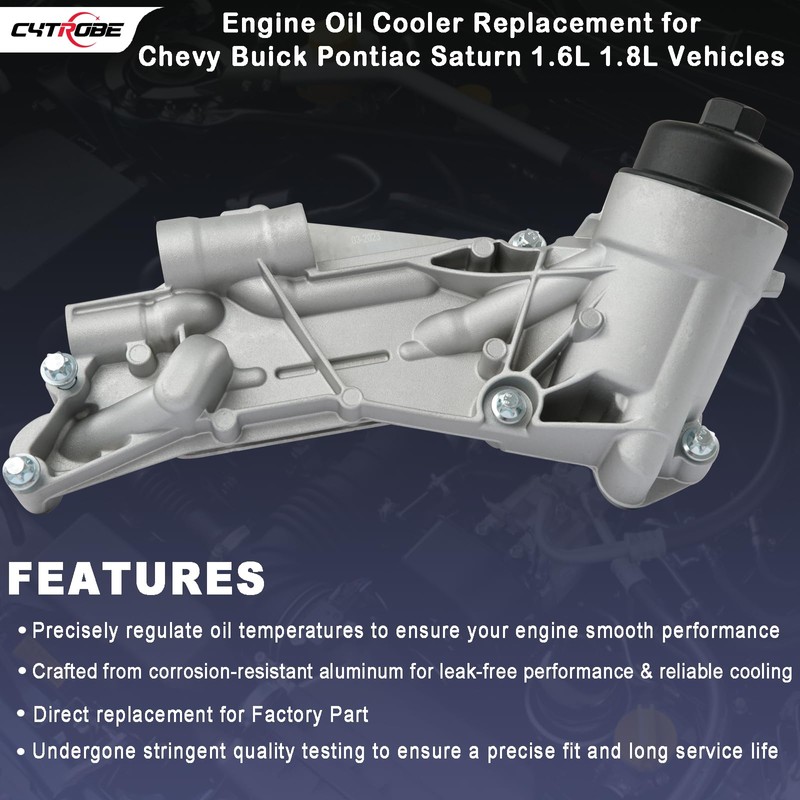 Engine Oil Cooler Filter Housing Assembly Adapter with Gasket, Insert,